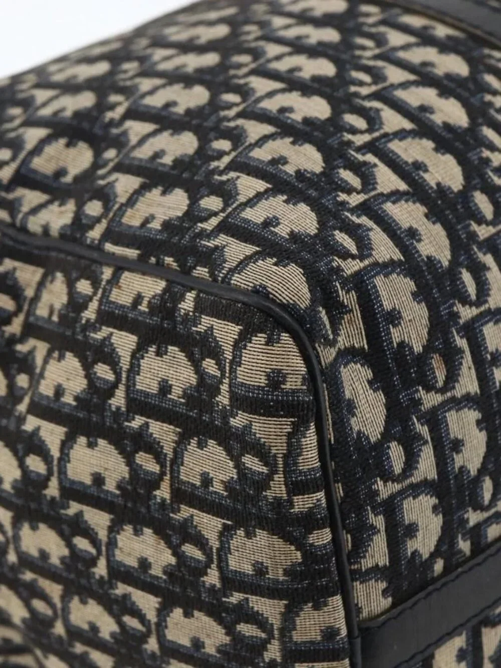 Christian Dior Trotter Canvas Boston Bag Navy Silver Auth ka2812 - Picture 5 of 16